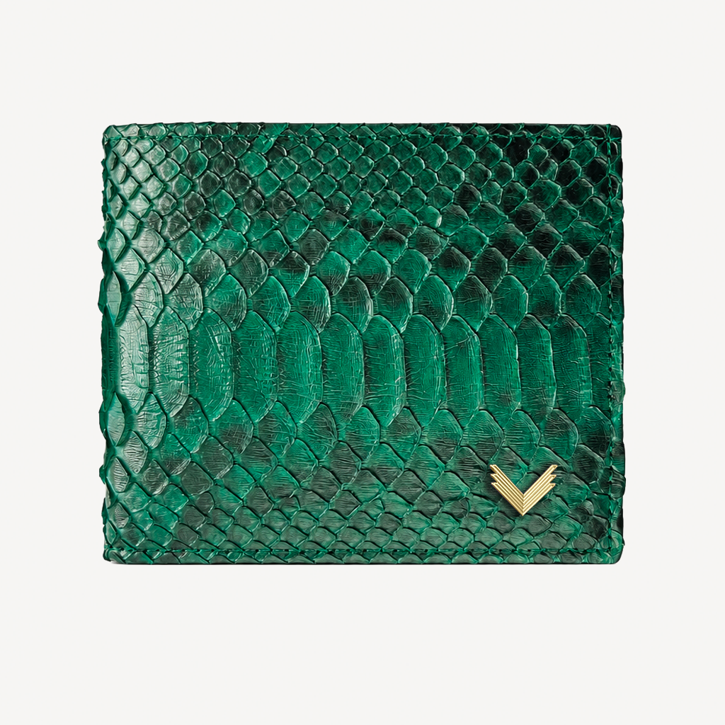 Classic Wallet with Interior Edge, Python Leather