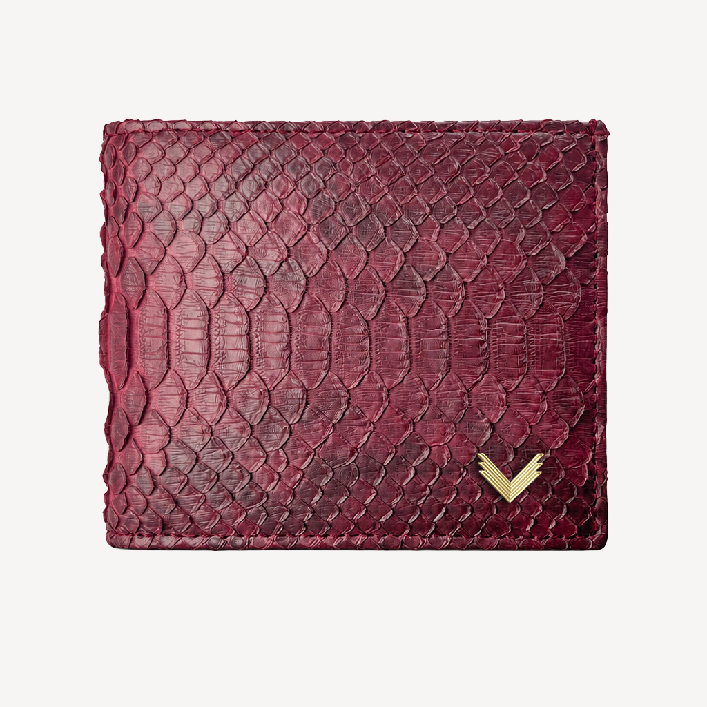 Classic Wallet with Interior Edge, Python Leather