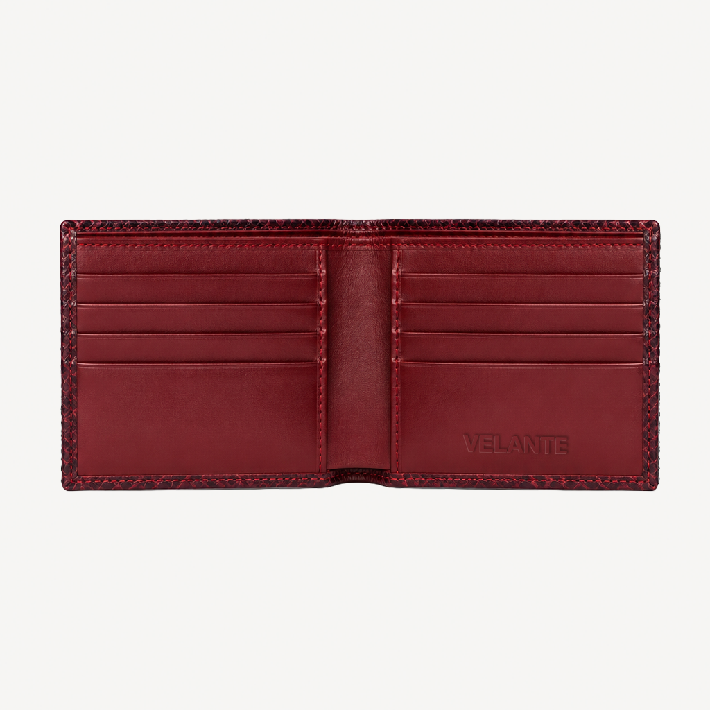 Classic Wallet with Interior Edge, Python Leather