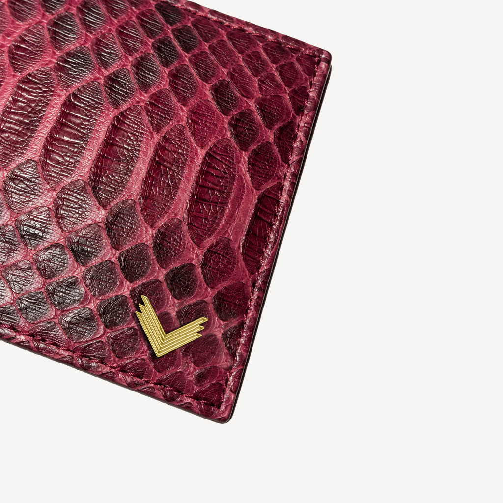 Classic Wallet with Interior Edge, Python Leather