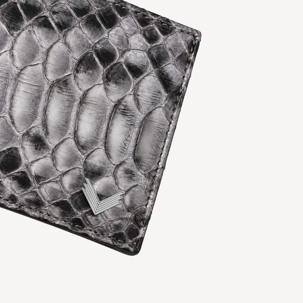 Classic Wallet with Interior Edge, Python Leather