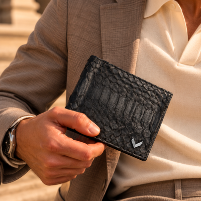 Classic Wallet with Pocket, Python Leather