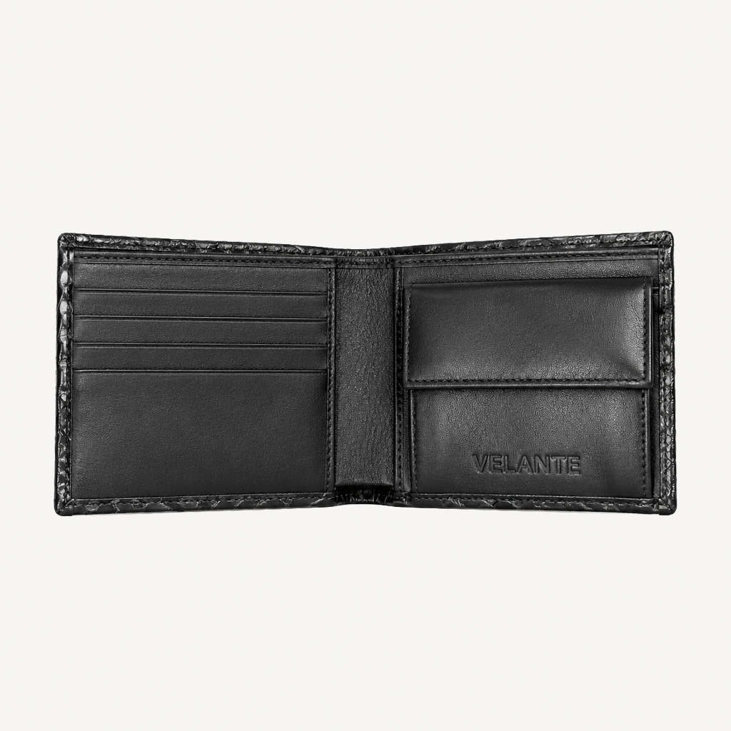 Classic Wallet with Pocket, Python Leather