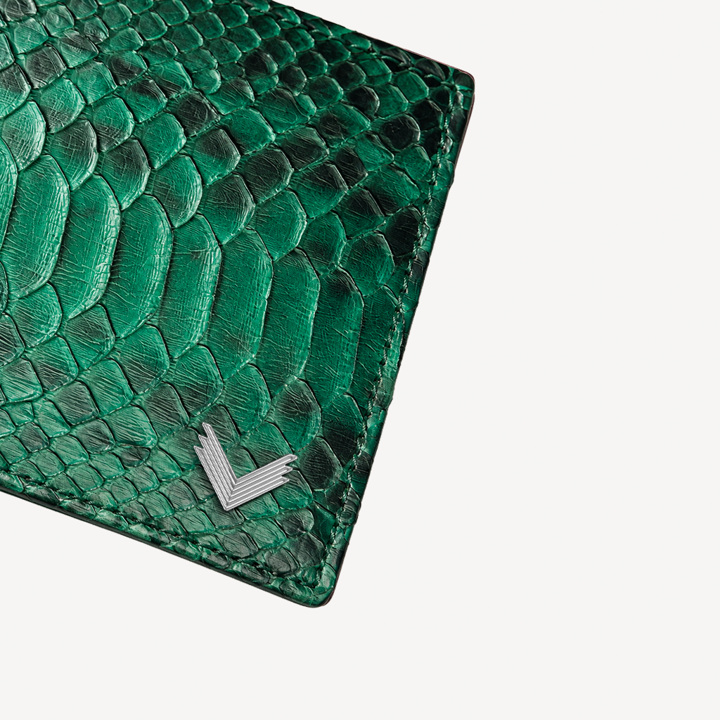 Classic Wallet with Interior Edge, Python Leather