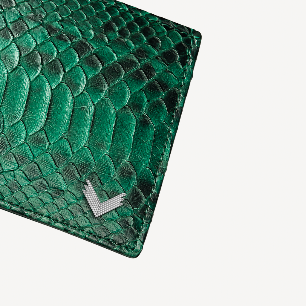 Classic Wallet with Interior Edge, Python Leather