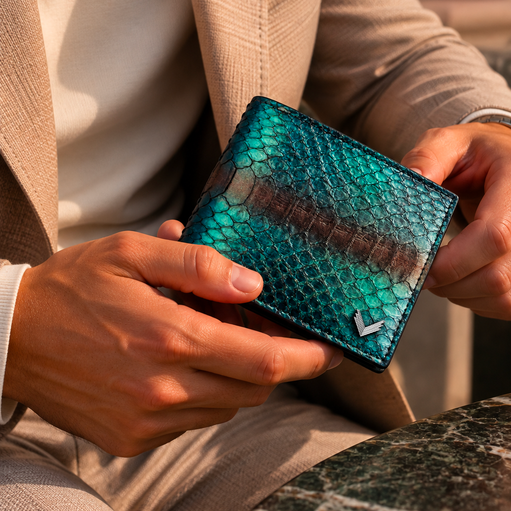 Classic Wallet, Python Leather
