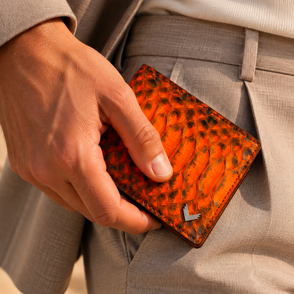 Classic Wallet, Python Leather