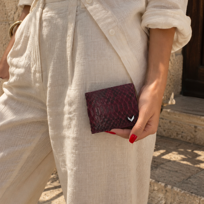 Classic Wallet with Interior Edge, Python Leather