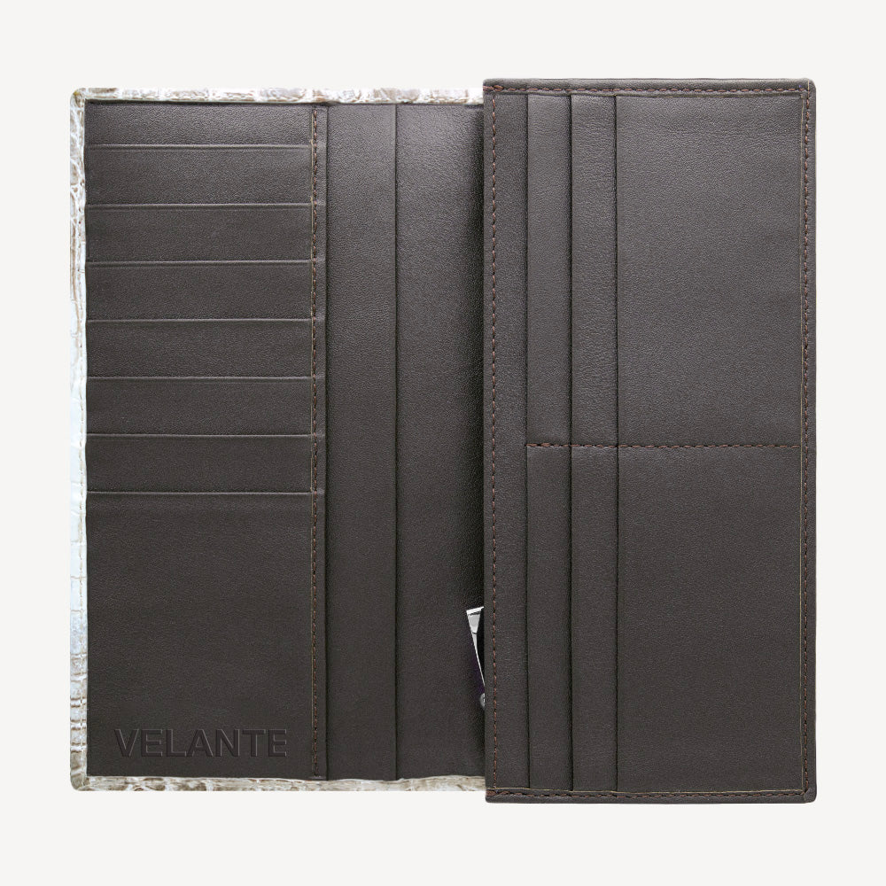 Bifold Wallet, Crocodile Leather Himalaya