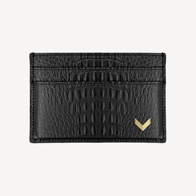 Card Holder, Calf Leather, Alligator Texture
