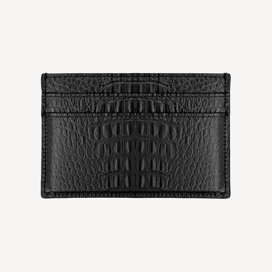 Card Holder, Calf Leather, Alligator Texture