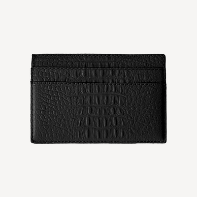 Card Holder, Calf Leather, Alligator Texture