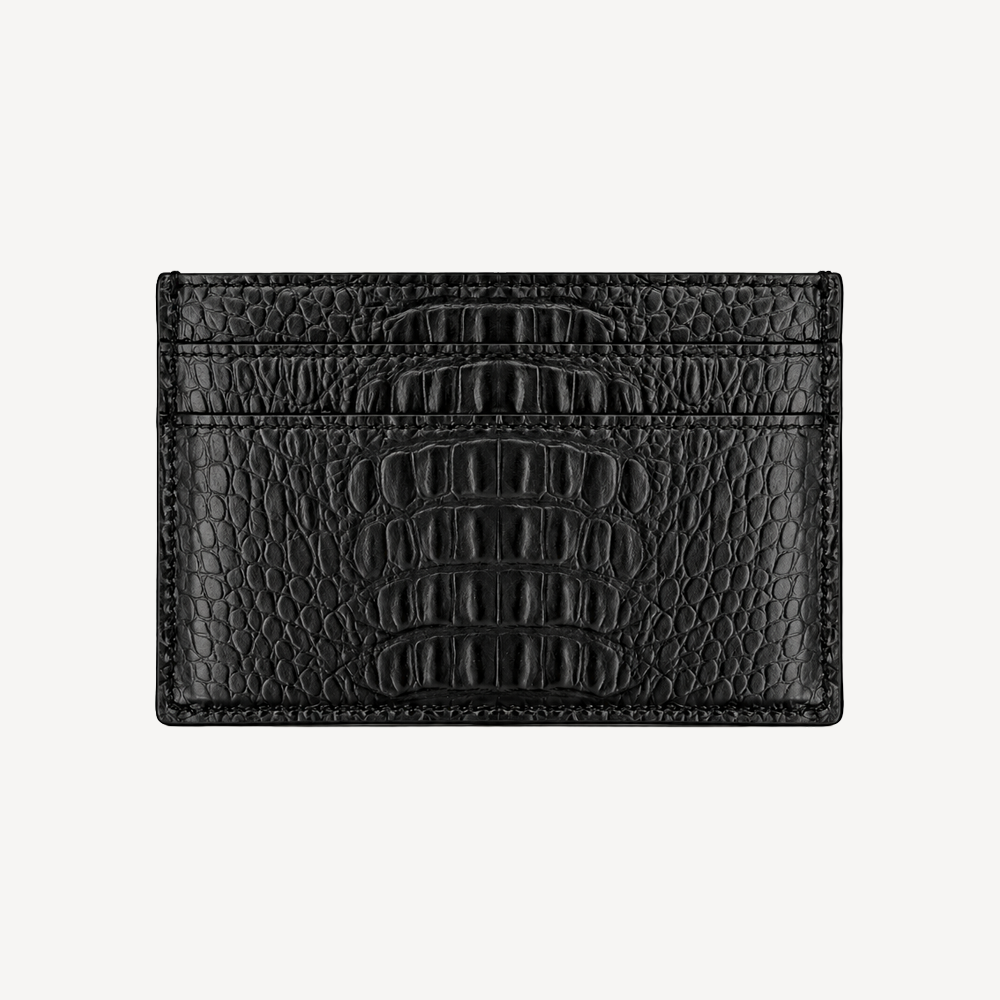 Card Holder, Calf Leather, Alligator Texture