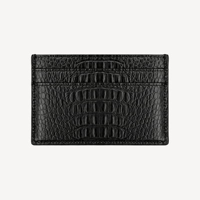 Card Holder, Calf Leather, Alligator Texture