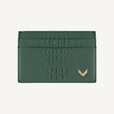 Card Holder, Calf Leather, Alligator Texture