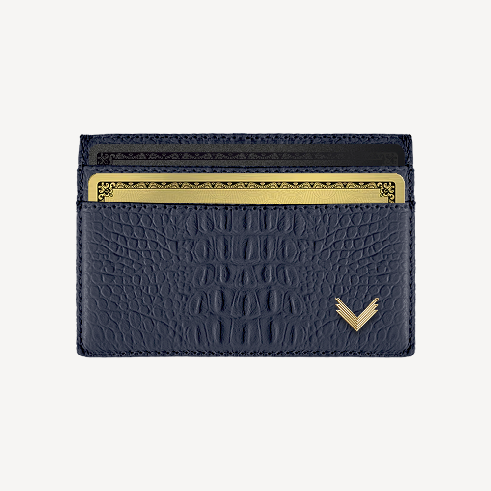 Card Holder, Calf Leather, Alligator Texture
