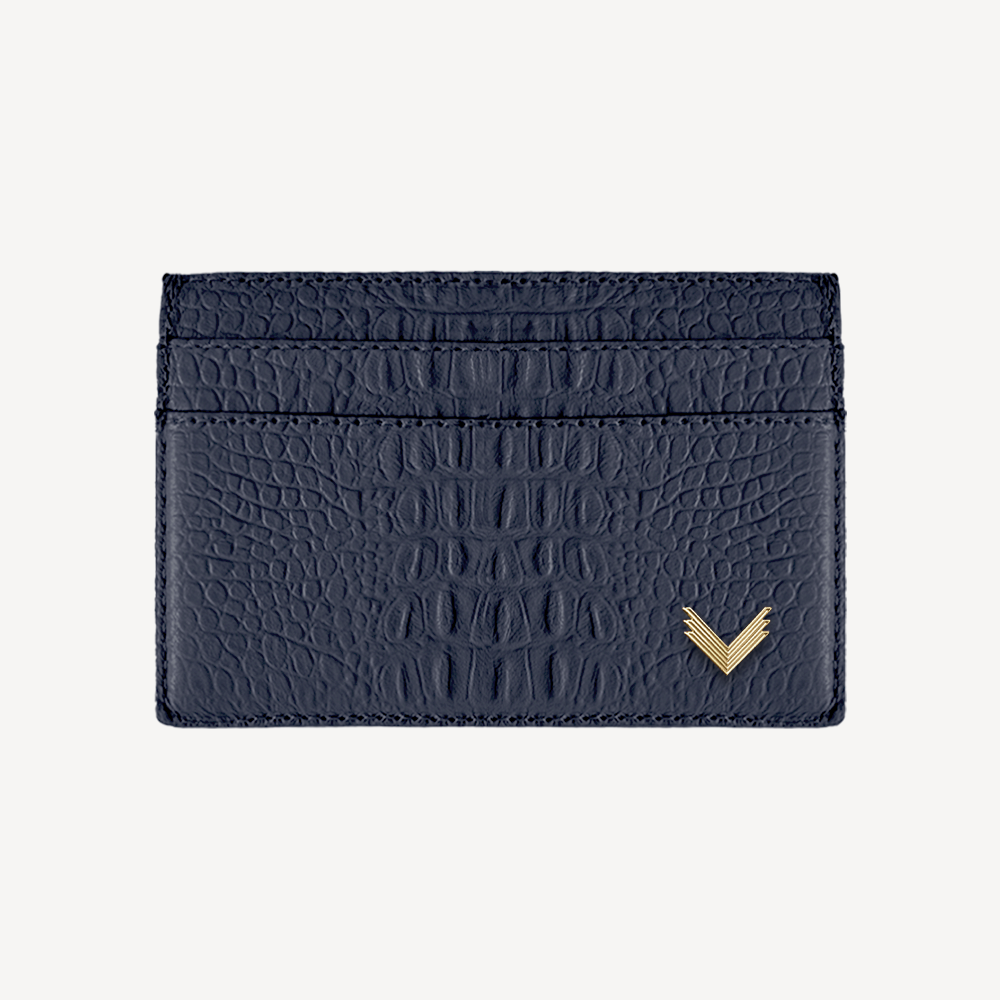 Card Holder, Calf Leather, Alligator Texture