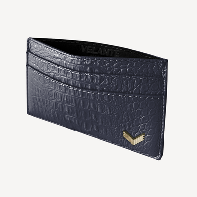 Card Holder, Calf Leather, Alligator Texture