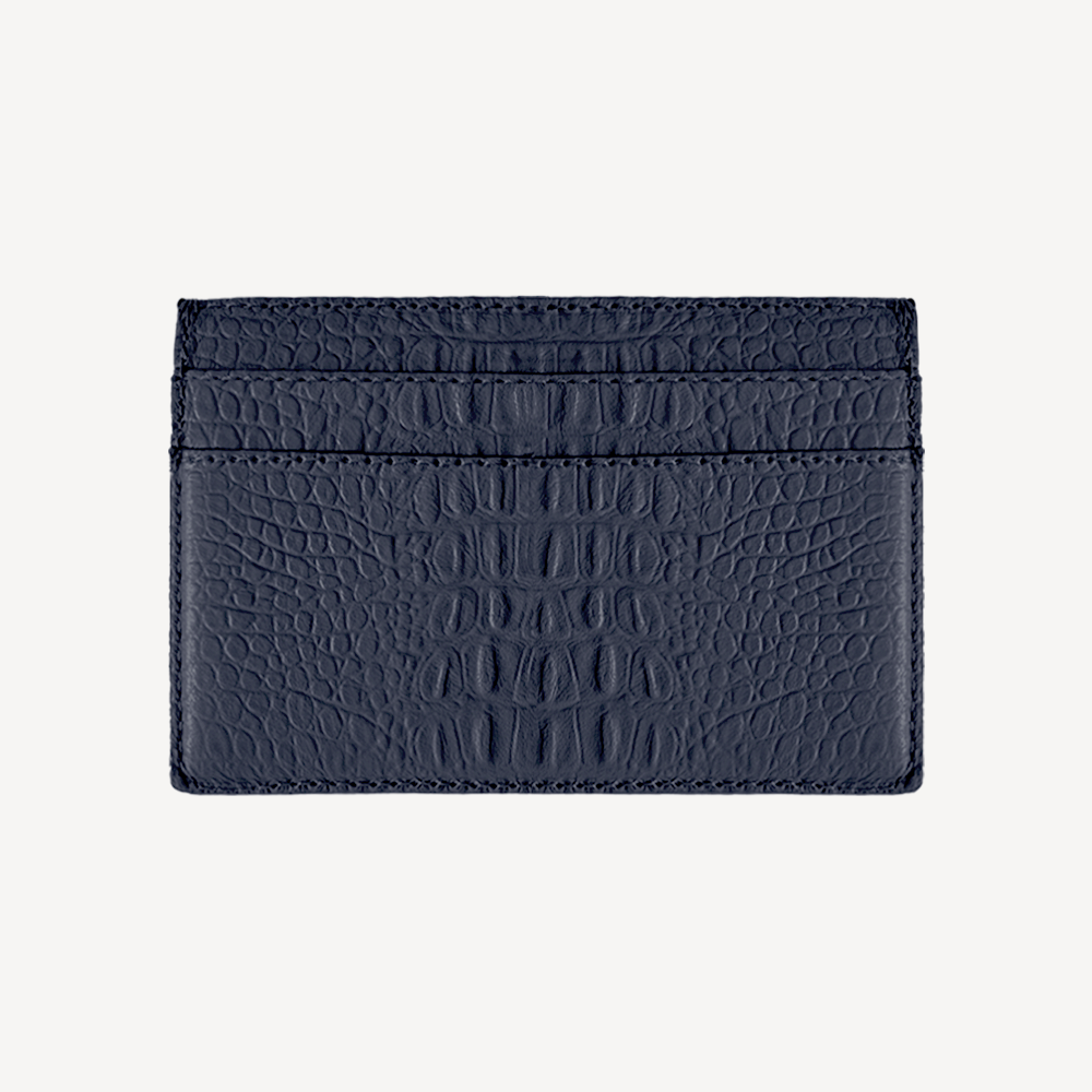 Card Holder, Calf Leather, Alligator Texture