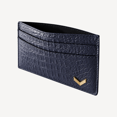 Card Holder, Calf Leather, Alligator Texture
