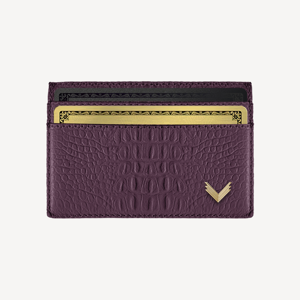 Card Holder, Calf Leather, Alligator Texture