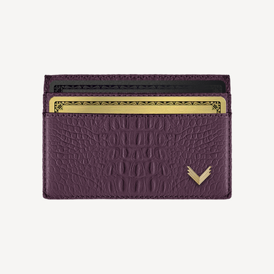 Card Holder, Calf Leather, Alligator Texture