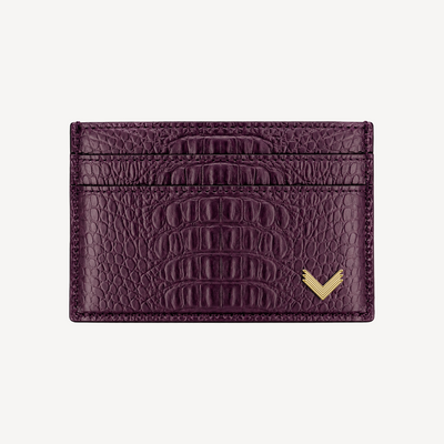 Card Holder, Calf Leather, Alligator Texture