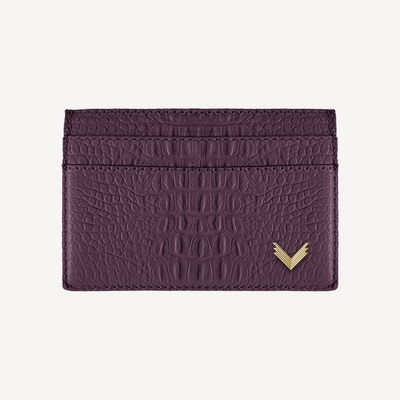 Card Holder, Calf Leather, Alligator Texture
