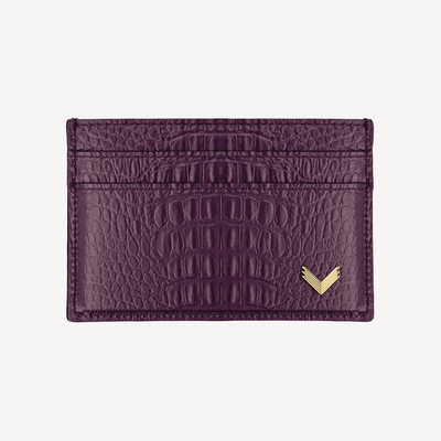 Card Holder, Calf Leather, Alligator Texture