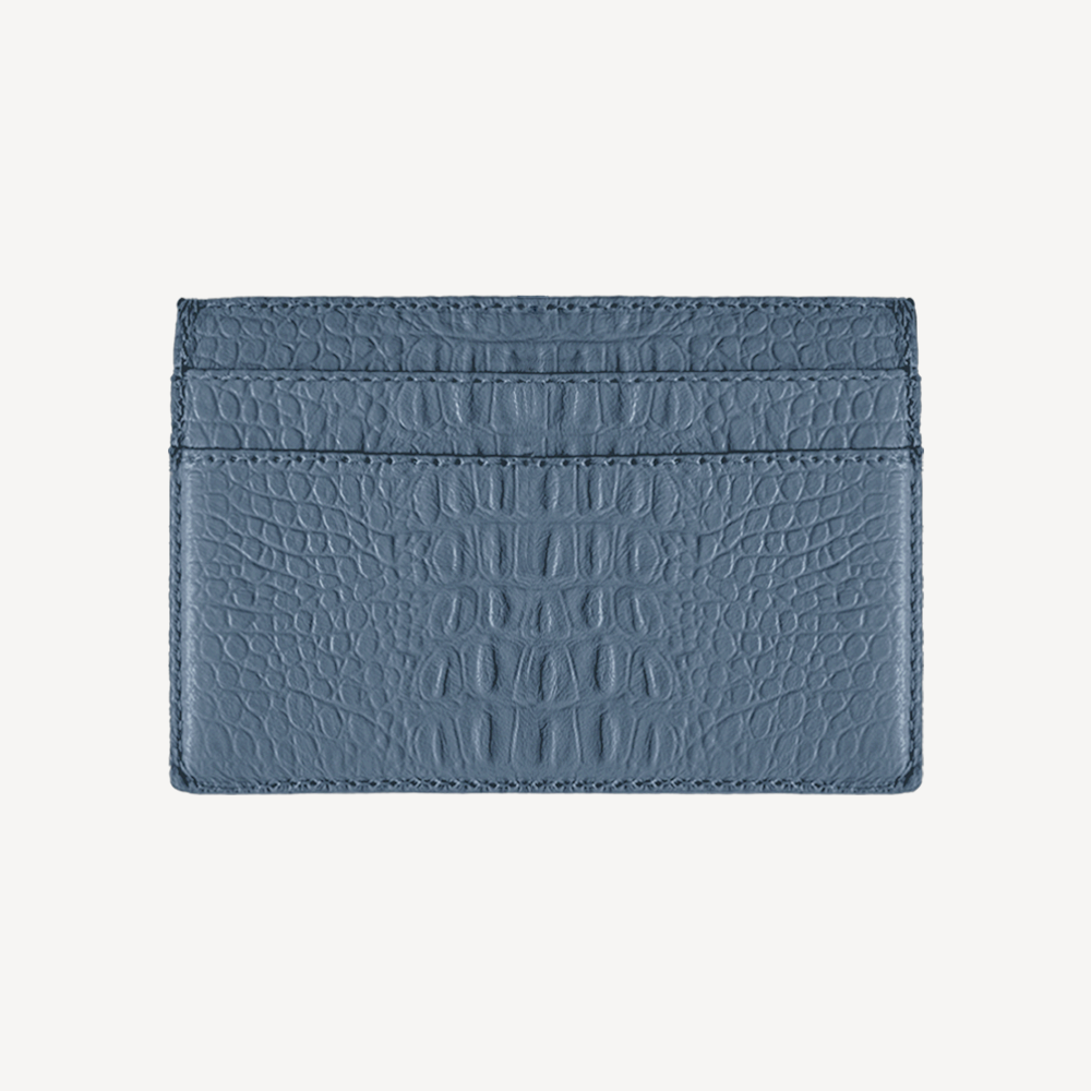 Card Holder, Calf Leather, Alligator Texture