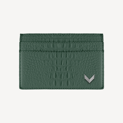 Card Holder, Calf Leather, Alligator Texture