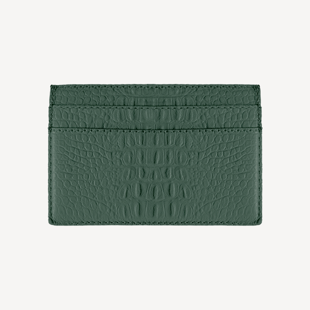 Card Holder, Calf Leather, Alligator Texture