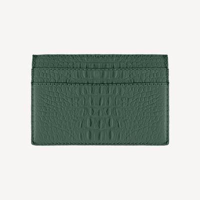 Card Holder, Calf Leather, Alligator Texture