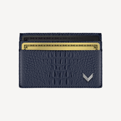Card Holder, Calf Leather, Alligator Texture