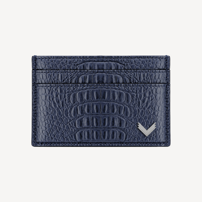 Card Holder, Calf Leather, Alligator Texture