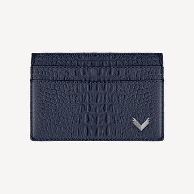 Card Holder, Calf Leather, Alligator Texture