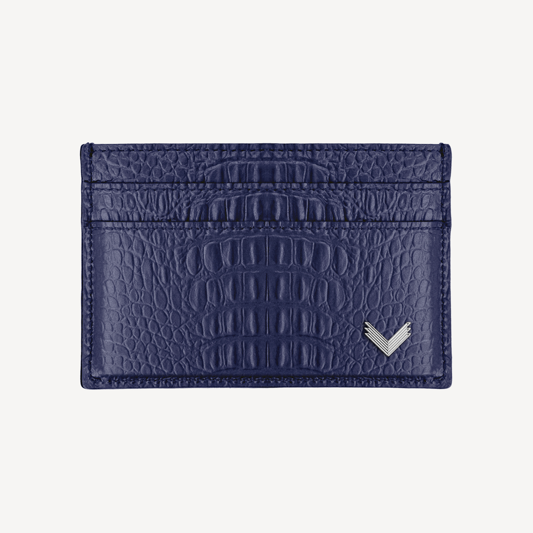 Card Holder, Calf Leather, Alligator Texture