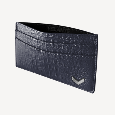 Card Holder, Calf Leather, Alligator Texture