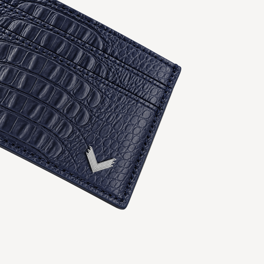 Card Holder, Calf Leather, Alligator Texture