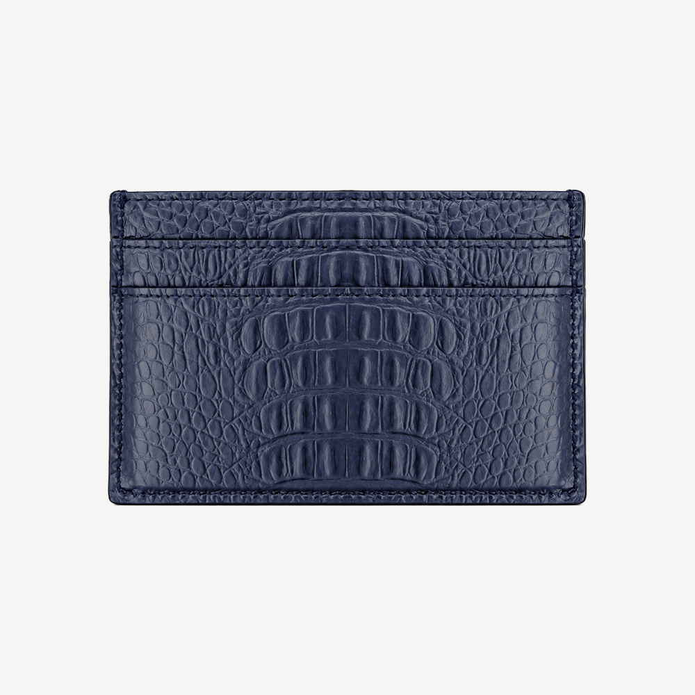 Card Holder, Calf Leather, Alligator Texture