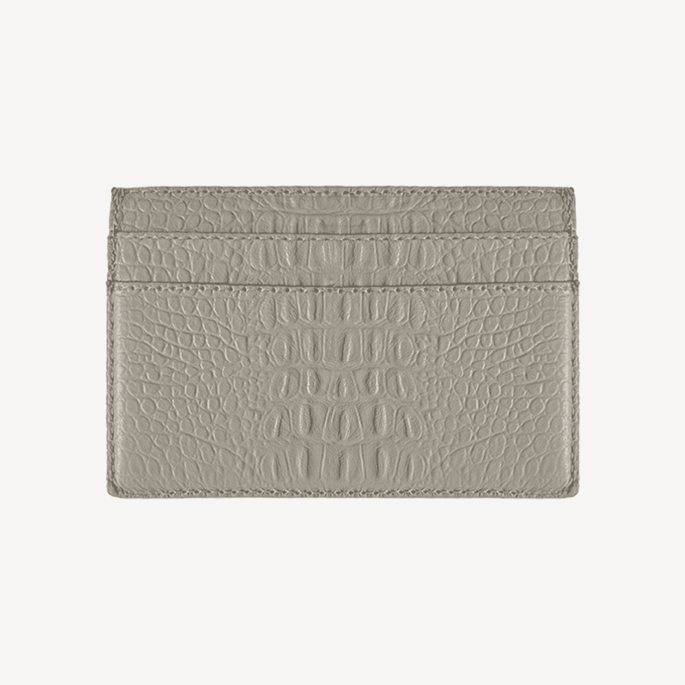 Card Holder, Calf Leather, Alligator Texture