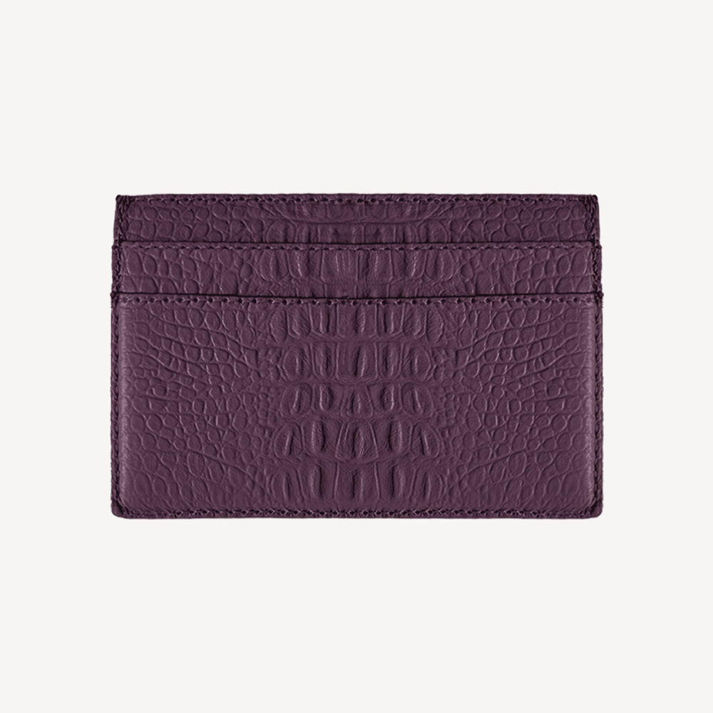 Card Holder, Calf Leather, Alligator Texture