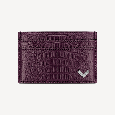 Card Holder, Calf Leather, Alligator Texture