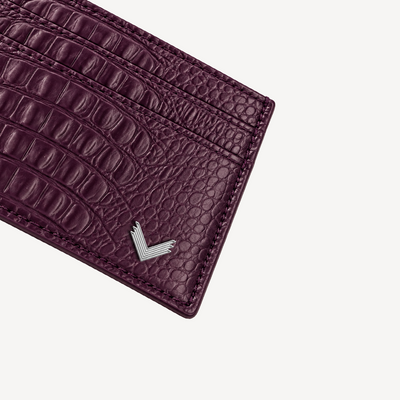 Card Holder, Calf Leather, Alligator Texture