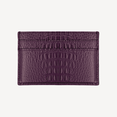 Card Holder, Calf Leather, Alligator Texture