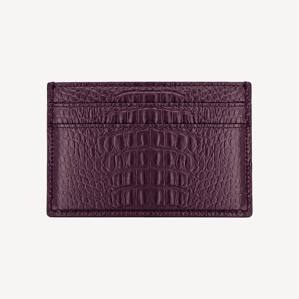 Card Holder, Calf Leather, Alligator Texture