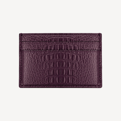 Card Holder, Calf Leather, Alligator Texture