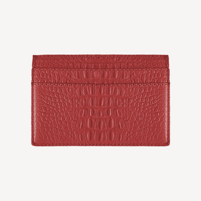 Card Holder, Calf Leather, Alligator Texture