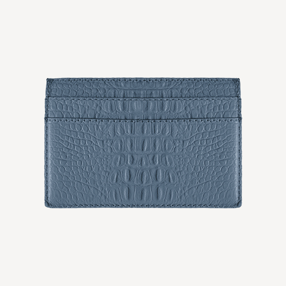 Card Holder, Calf Leather, Alligator Texture