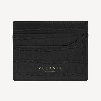 Card Holder, Calf Leather, Crocodile Texture